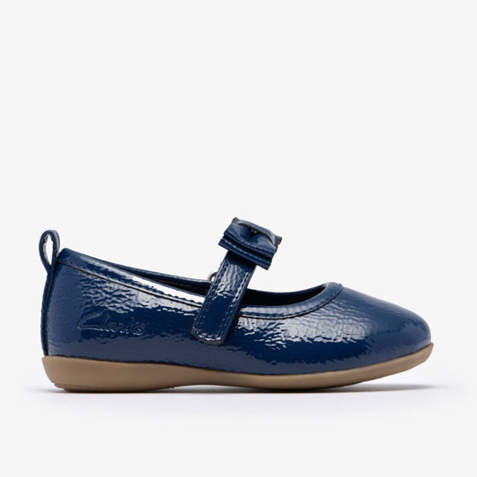 Charm Bow Toddler Navy Patent - Clarks Babies|Kids