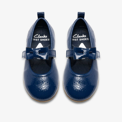 Charm Bow Toddler Navy Patent - Clarks Babies|Kids