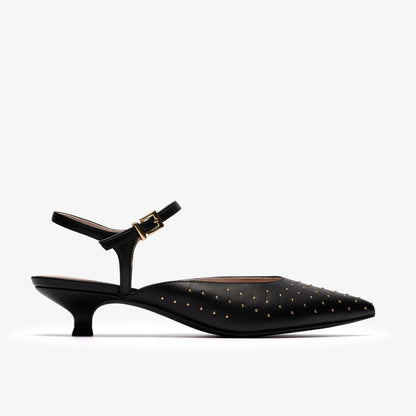 Pisa Stud Black Leather - Clarks Women