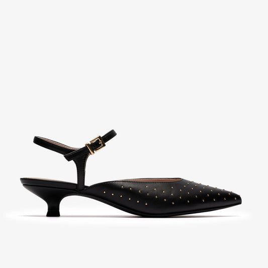 Pisa Stud Black Leather - Clarks Women
