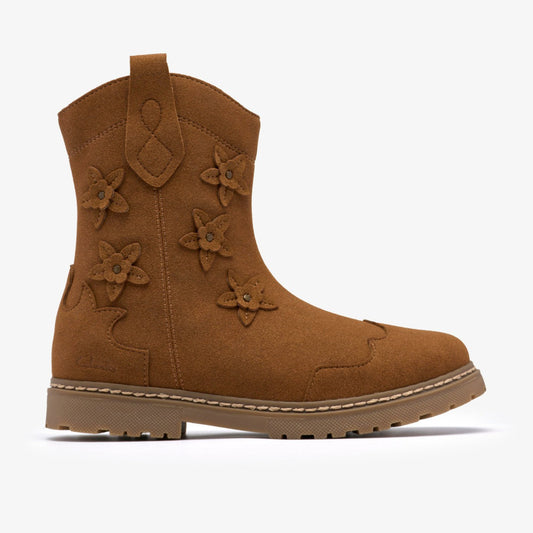 Adelaide Mid Kid Tan - Clarks Kids