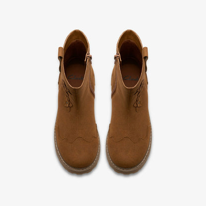 Adelaide Mid Kid Tan - Clarks Kids