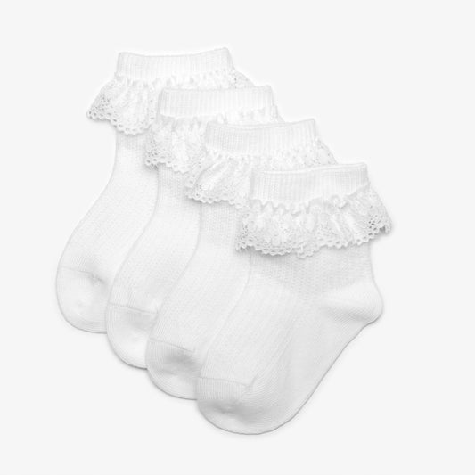 Frilly Socks 4 Pack White 0-6 Months White - Clarks Kids
