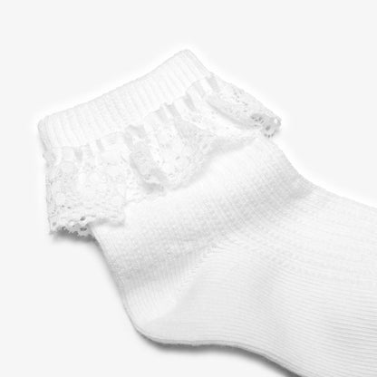 Frilly Socks 4 Pack White 0-6 Months White - Clarks Kids