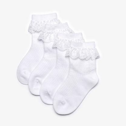 Frilly Socks White 4 Pack 1-2 Years White - Clarks Kids