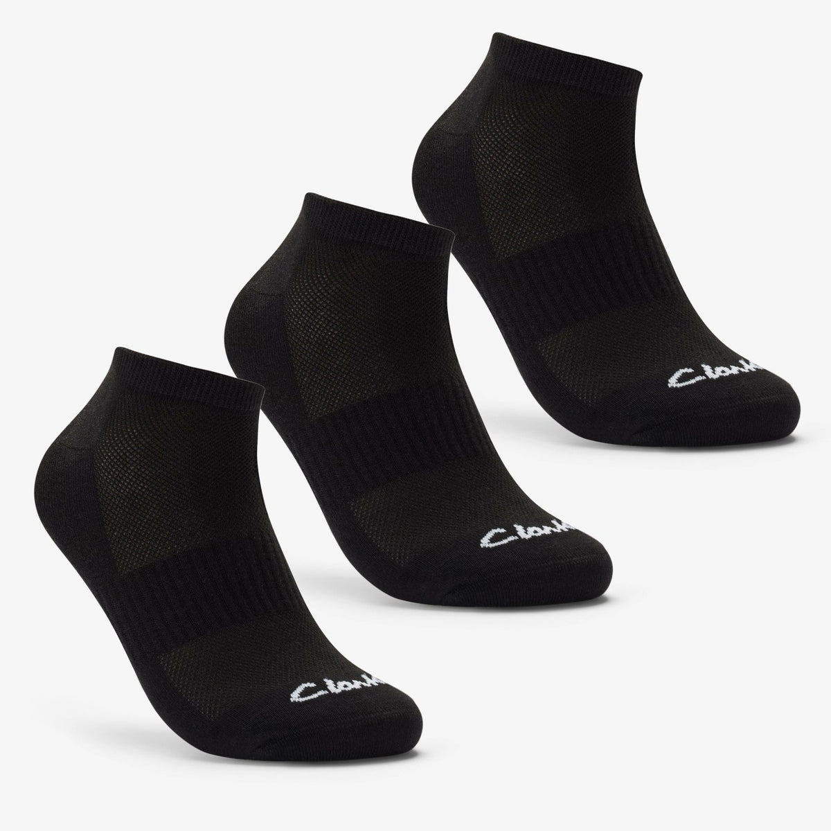 Ankle Socks 3 Pack Size 6-11 Black Black - Clarks Men