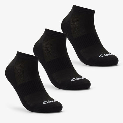 Ankle Socks 3 Pack Size 6-11 Black Black - Clarks Men