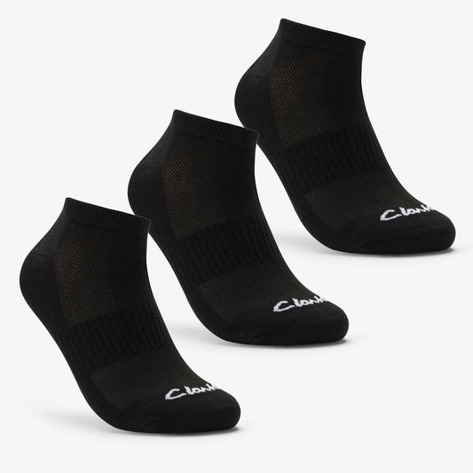 Ankle Socks 3 Pack Size 6-11 Black Black - Clarks Men