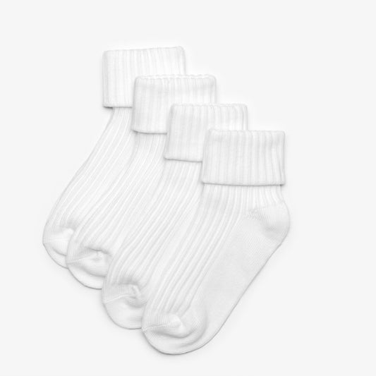 White Socks 4 Pack 1 - 2 Years White - Clarks Kids
