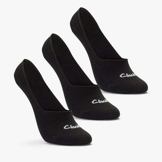 Sock Liners 3 Pack Size 2-8 Black Black - Clarks Women
