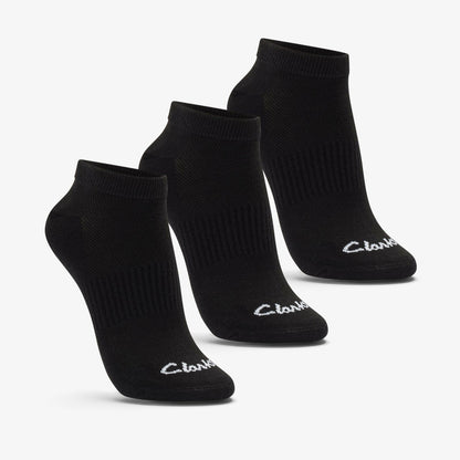 Ankle Socks 3 Pack Size 2-8 Black Black - Clarks Women
