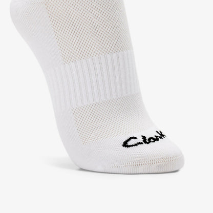 Sports Ankle Socks 3 Pack Size 2-8 White - Clarks Women